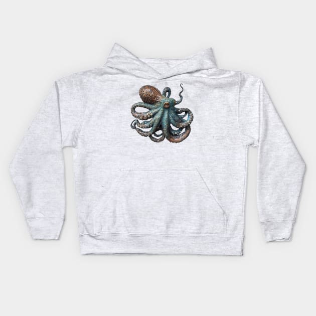 Extraordinary Cephalopod Kids Hoodie by Young Inexperienced 